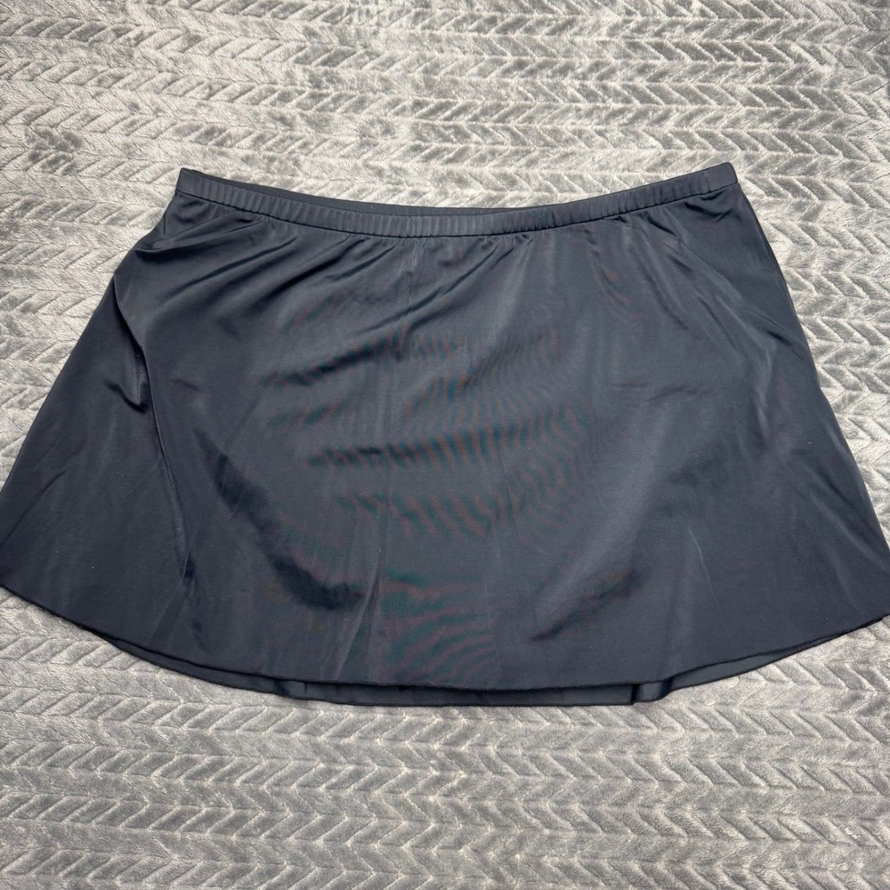 Ruby Ribbon Black Swim Skirt with Built-in Panty Plus Size 22 Style# 1488 (1441)